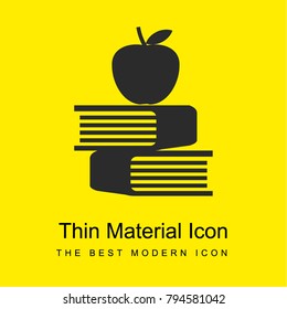 Apple and books bright yellow material minimal icon or logo design