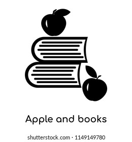 Apple and books icon vector isolated on white background for your web and mobile app design, Apple and books logo concept