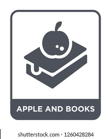 apple and books icon vector on white background., apple and books simple element illustration
