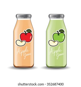 apple bottle juice vector illustration