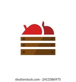 apple box icon on white background, vector illustration