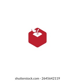 Apple box ícone do logotipo design de vetor plano