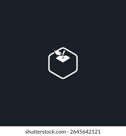 Apple box ícone do logotipo design de vetor plano
