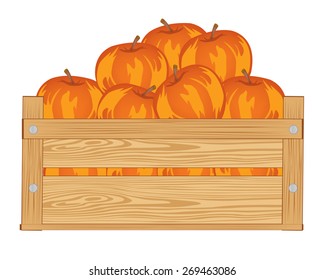 Apple Box on white background is insulated