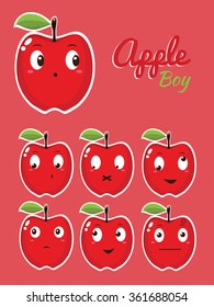Apple boy cute emoticons