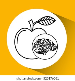 apple brain school knowledge vector illustration eps 10