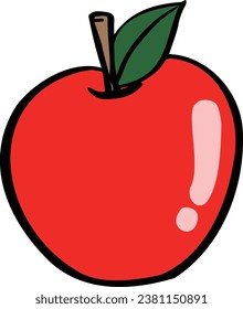 apple with a branch. fruit. Illustrations. 
