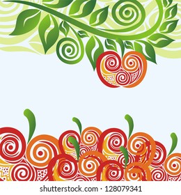 Apple branch vector illustration