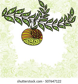 Apple branch. Vector illustration.