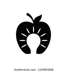 Logo vectorial de la lámpara de manzana y de bombilla.