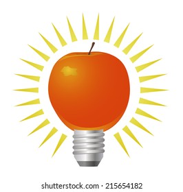 Apple bulb symbol for idea vector