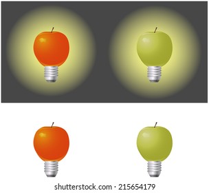 Apple bulb symbol vector