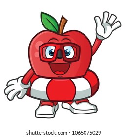 apple buoy mascot vector cartoon illustration