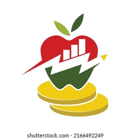 apple business growth money logo Icon Illustration Brand Identity