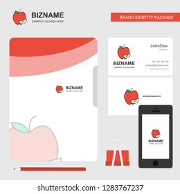 Apple Business Logo, File Cover Visiting Card and Mobile App Design. Vector Illustration