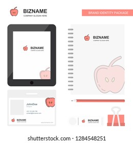 Apple Business Logo, Tab App, Diary PVC Employee Card and USB Brand Stationary Package Design Vector Template