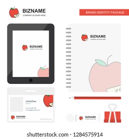 Apple Business Logo, Tab App, Diary PVC Employee Card and USB Brand Stationary Package Design Vector Template