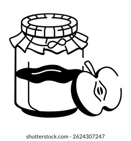 Apple Butter icon in doodle style 
