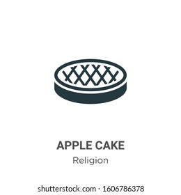 Apple cake glyph icon vector on white background. Flat vector apple cake icon symbol sign from modern religion collection for mobile concept and web apps design.