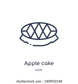 apple cake icon from religion outline collection. Thin line apple cake icon isolated on white background.
