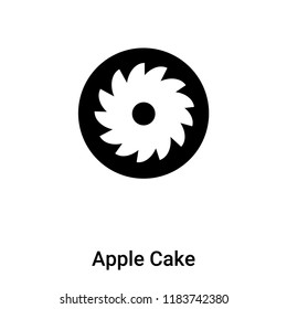 Apple Cake icon vector isolated on white background, logo concept of Apple Cake sign on transparent background, filled black symbol