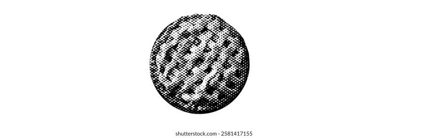 apple cake with lattice isolated on white background retro grunge halftone dotted texture traditional homemade baked pie vector cutout collage element for mixed media design