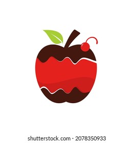 Apple Cake logo design vector template. Bakery logo concept