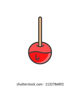 Apple candy colored line icon.