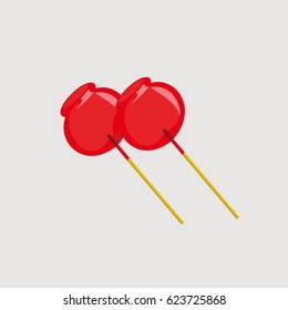 Apple candy (ringo ame) vector illustration