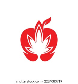Diseño del logotipo creativo de Apple Cannabis