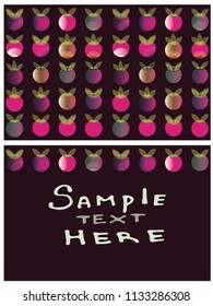Apple card.Fruits background