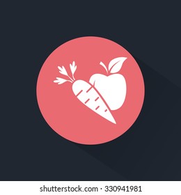 Apple With Carrot Icon