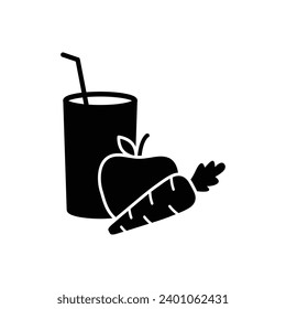 símbolo del vector del jugo de manzana y zanahoria