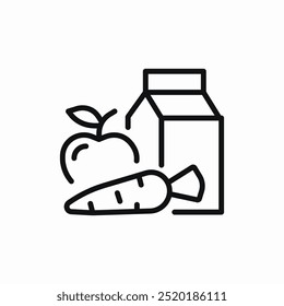 apple carrot milk healthy food icon sign vector