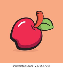 
Apple Cartoon Art Vector for kids