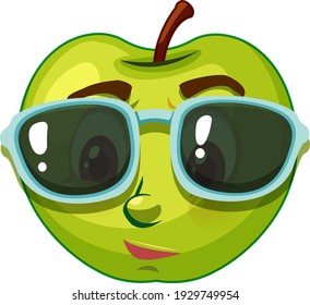 Apple cartoon character with facial expression illustration