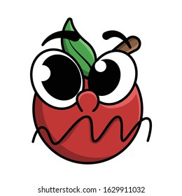 Apple cartoon characters are crying, crazy
