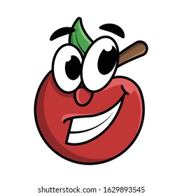 Apple cartoon characters are happy