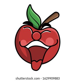Apple cartoon characters are laugh , mock