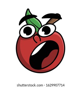 Apple cartoon characters are shouted , screaming