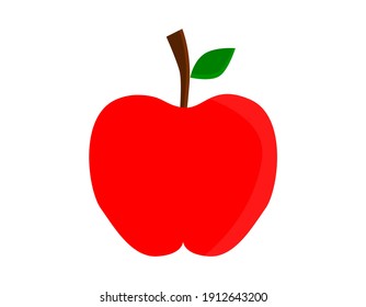 Apple cartoon clip art isolated on white background. Fruit illustration.