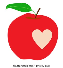 Apple cartoon clip art isolated on white background. Fruit illustration.