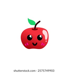 apple cartoon design with cute expressions