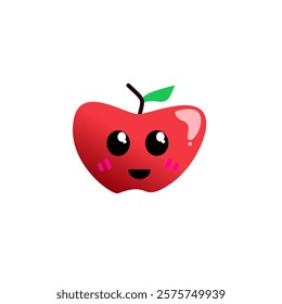 apple cartoon design with cute expressions