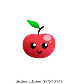 apple cartoon design with cute expressions