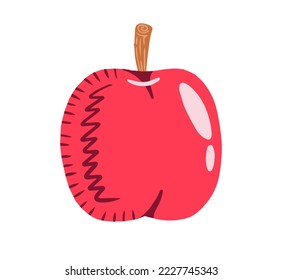 Apple cartoon drawn design vector. Natural fruit food symbol.