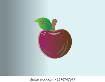  Frutas de manzana. Elemento de plantilla de diseño de icono de vector plano.