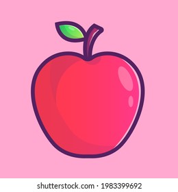 Apple cartoon icon illustration. Isolated premium vector