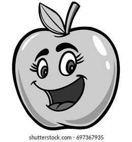Apple Cartoon Illustration