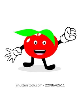 Apfelkartoongrafik. Cartoon-Illustration